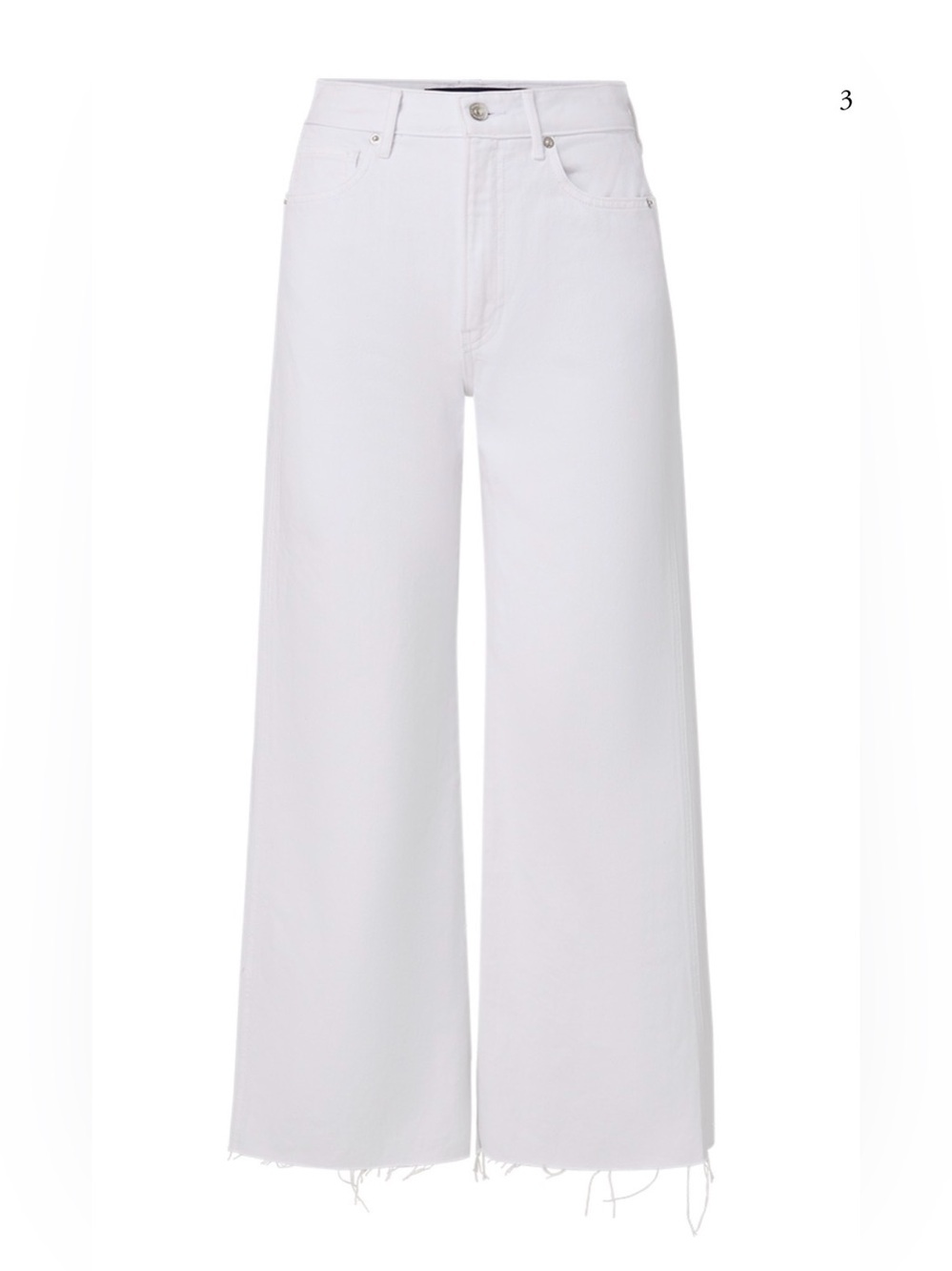 Veronica Beard Taylor Cropped Wide-Leg Jean in White Raw Hem - Picture 14 of 14